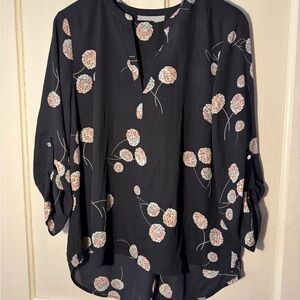 Daniel Rainn Black Floral Blouse